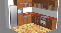 Grafické návrhy nábytku - kuchyně