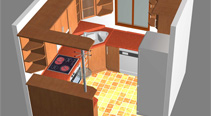 Grafické návrhy nábytku - kuchyně